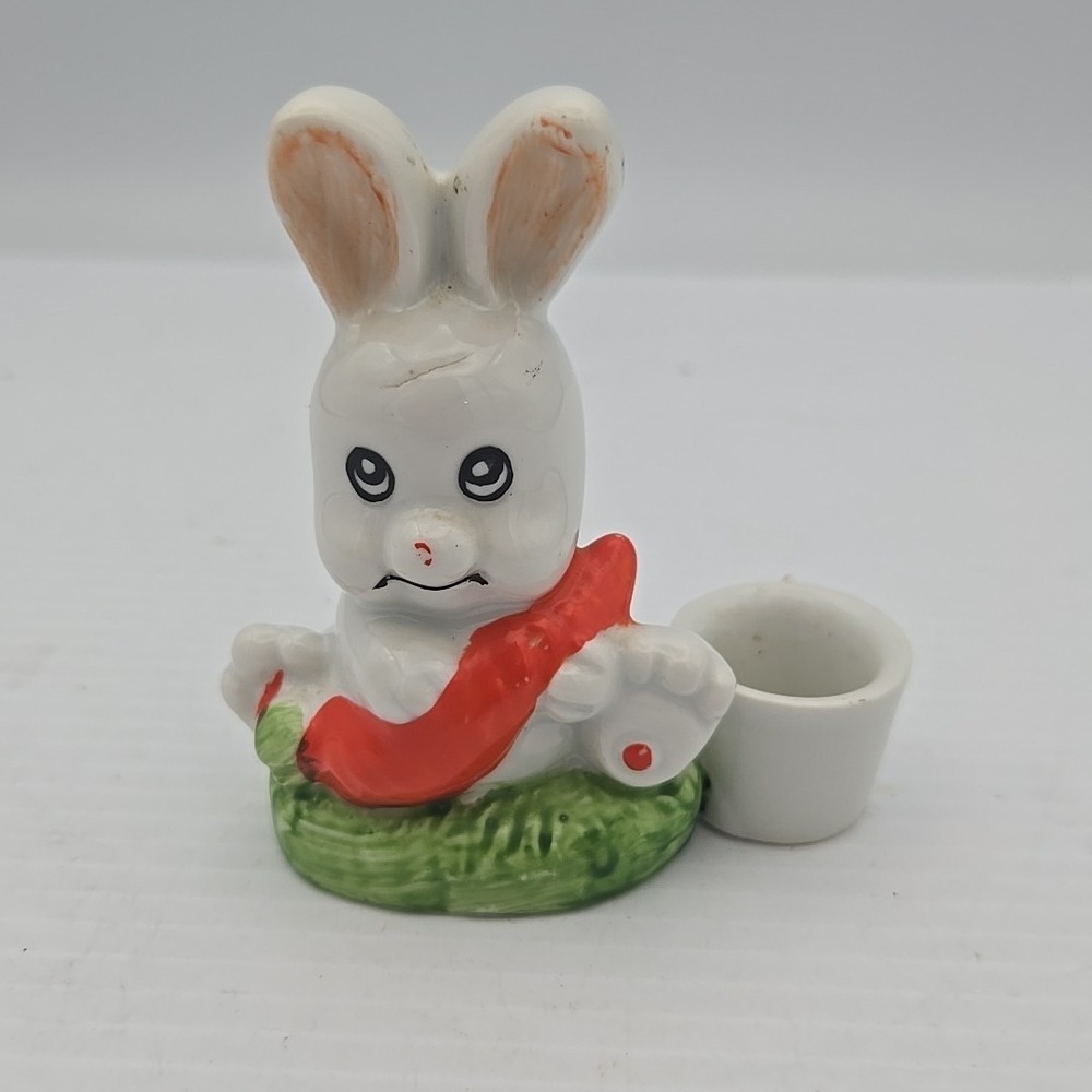 Vintage Simon Porcelain Rabbit Single Candle Holder